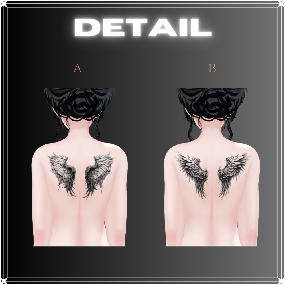 【ボディータトゥー】wings tattoo 5pattern【テクスチャ】【森羅対応】