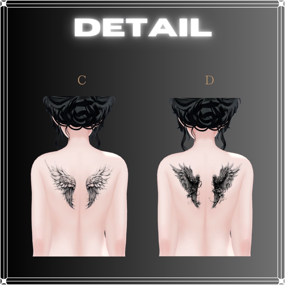 【ボディータトゥー】wings tattoo 5pattern【テクスチャ】【森羅対応】