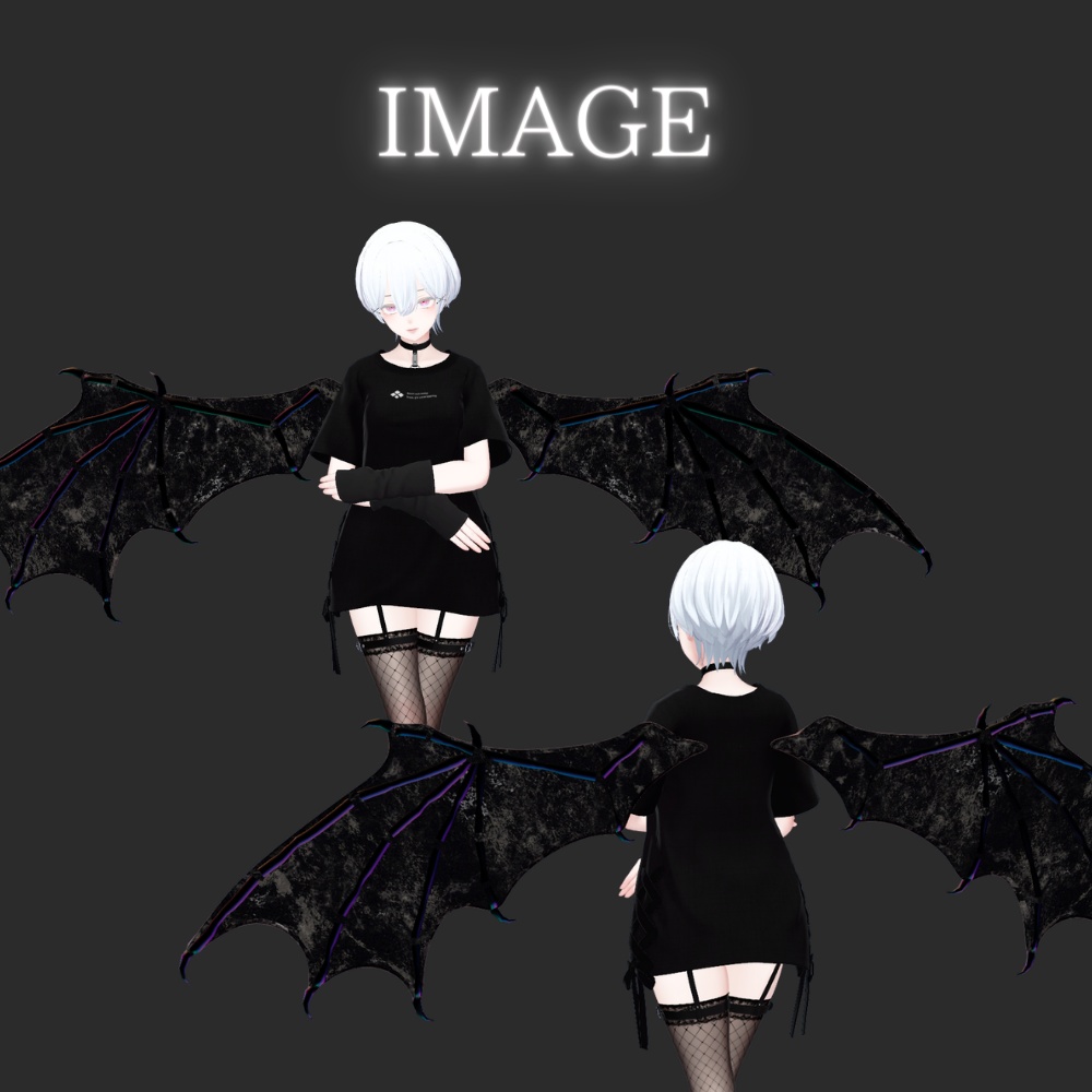 【こうもりwing】腕追従モデル入り【小さくしてつけるのもかわいい♪】