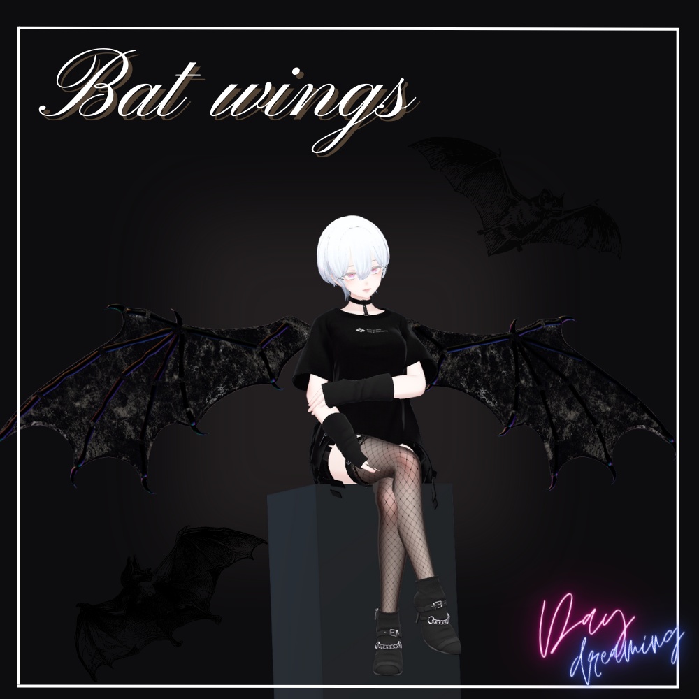 【こうもりwing】腕追従モデル入り【小さくしてつけるのもかわいい♪】