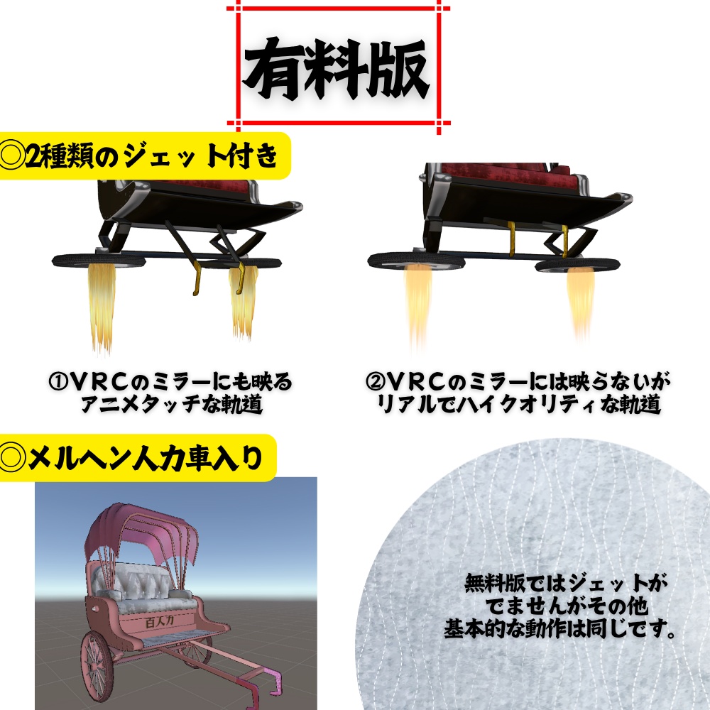 【Free】人力車ギミック【sit判定付き】
