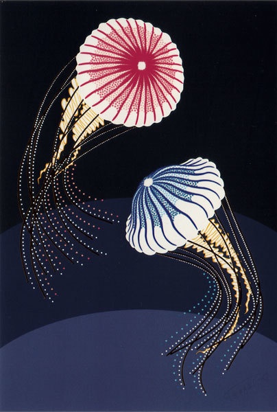 キラつやポストカード ナイトフラワー・アカクラゲ