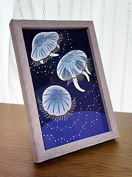 キラつやポストカード　ナイトフラワー・ミズクラゲ