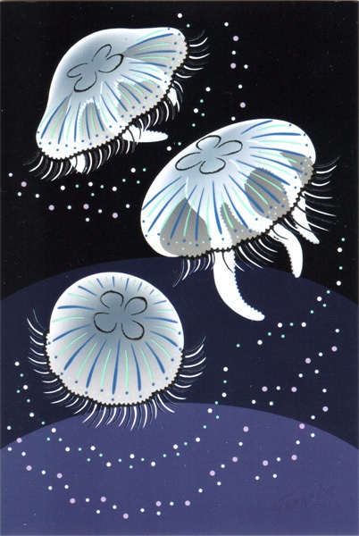 キラつやポストカード ナイトフラワー・ミズクラゲ