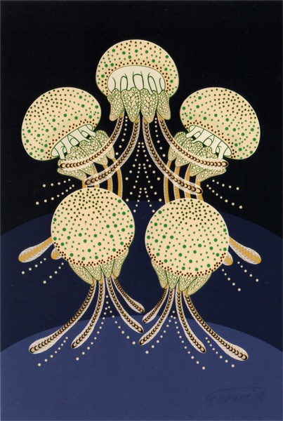 キラつやポストカード ナイトフラワー・タコクラゲ