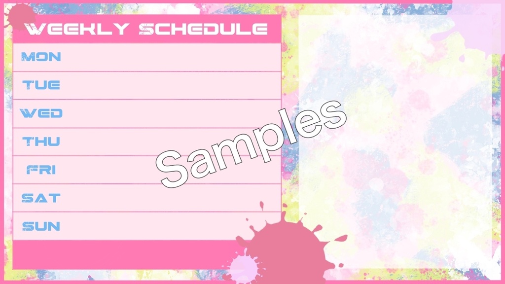 【無料あり】スプラッシュ迷彩・スケジュールテンプレート(背景素材付き)