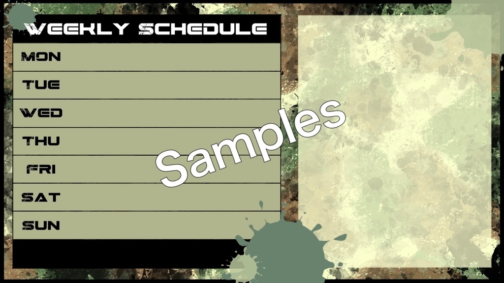 【無料あり】スプラッシュ迷彩・スケジュールテンプレート(背景素材付き)