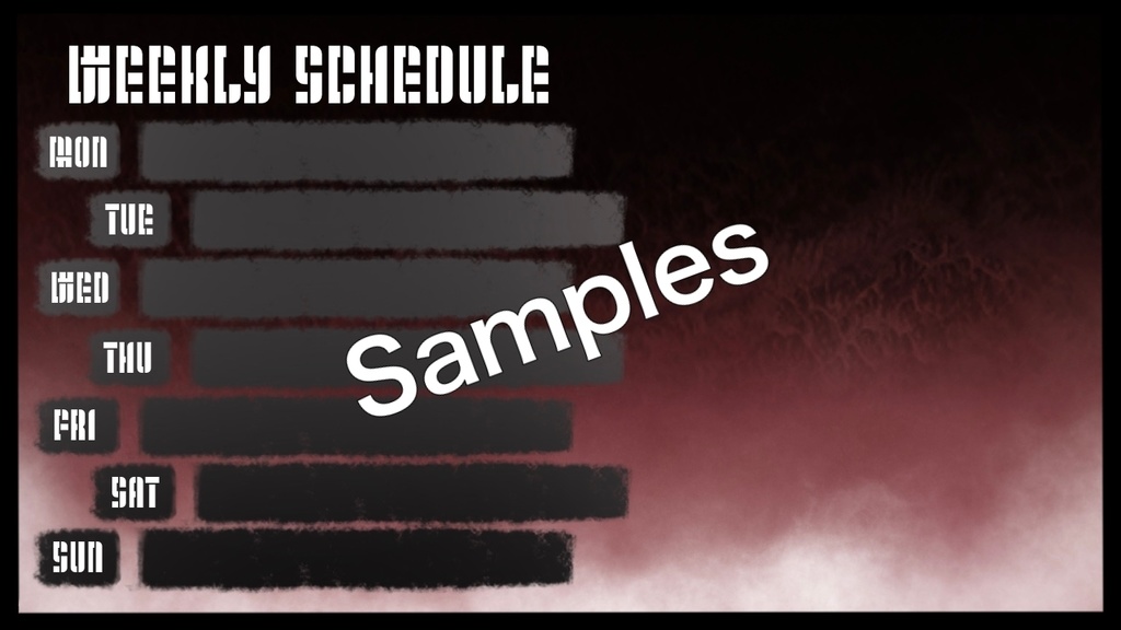 【無料あり】不気味・スケジュールテンプレート(背景素材付き)