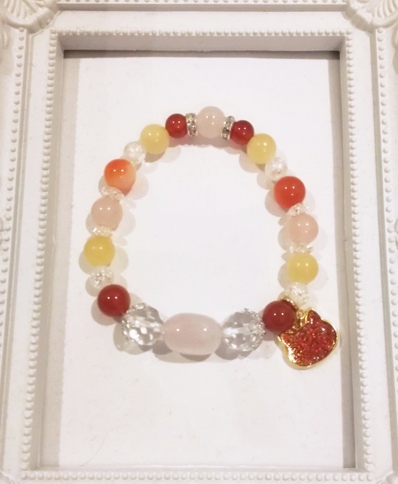 みついろ*猫の天然石ブレスレット(恋愛運UP)