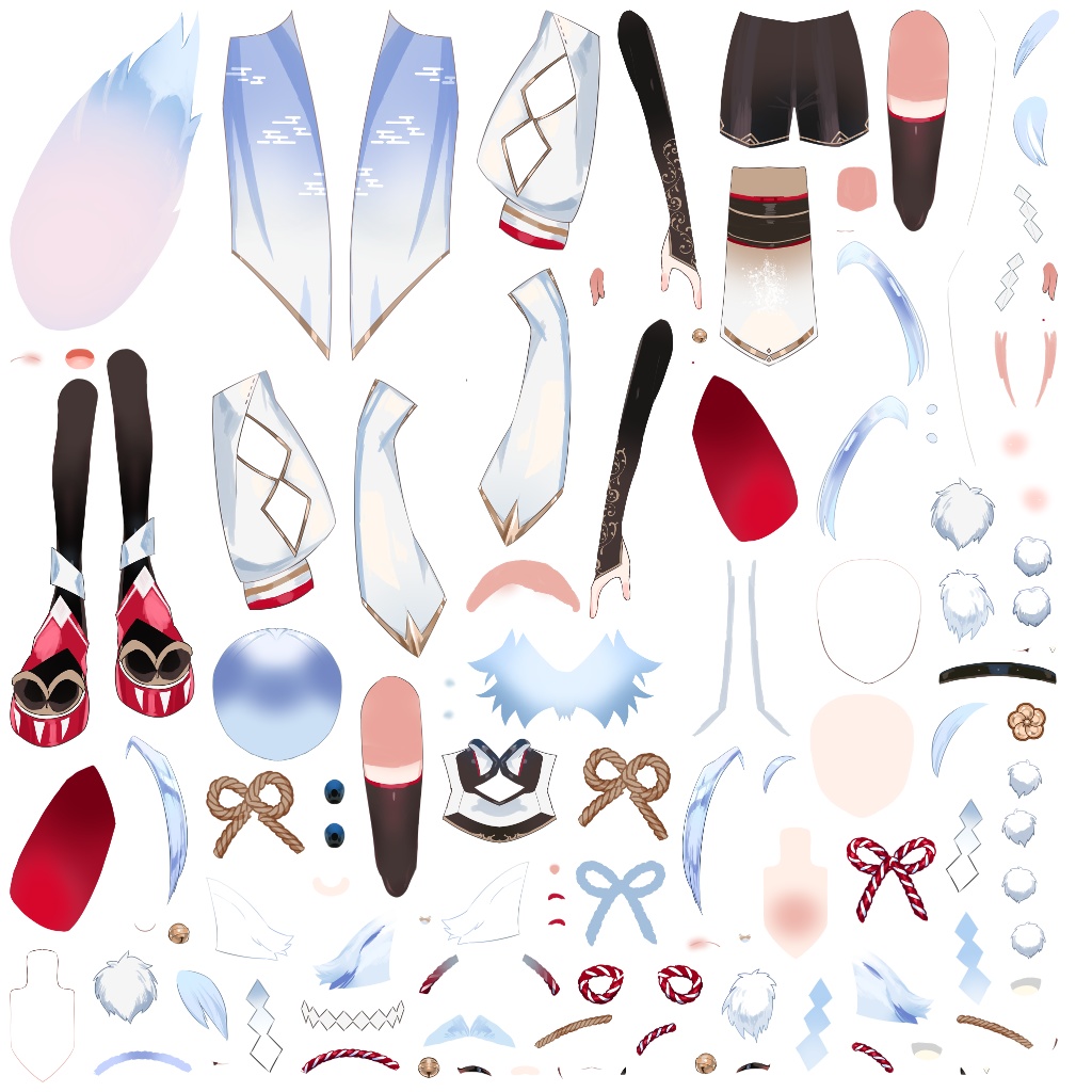 Live2D用パーツ分け済みPSD