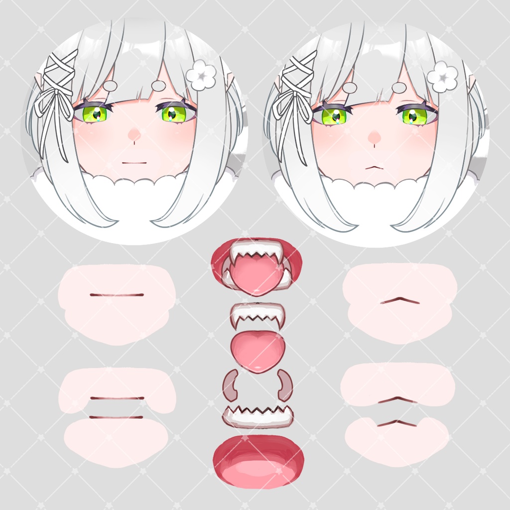 白リスちゃん【Live2D練習用パーツ分けPSD】