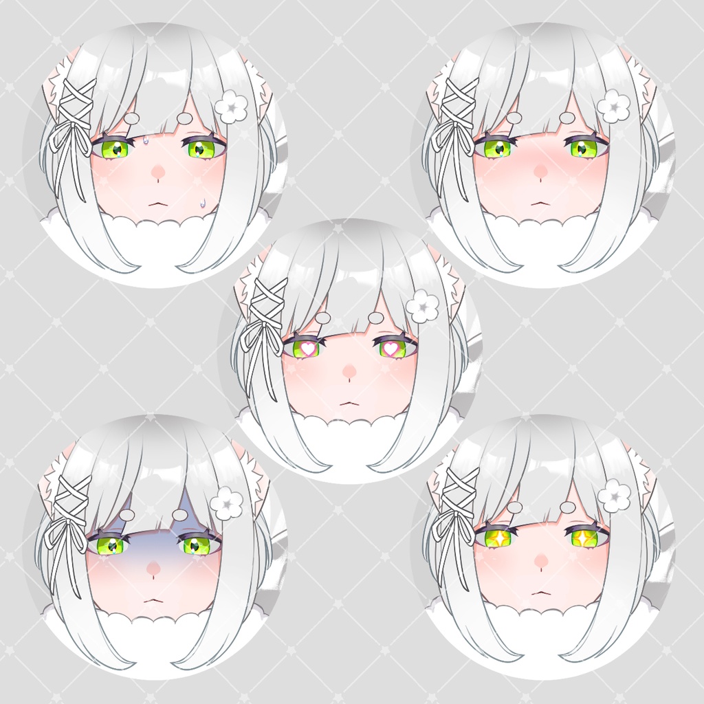 白リスちゃん【Live2D練習用パーツ分けPSD】