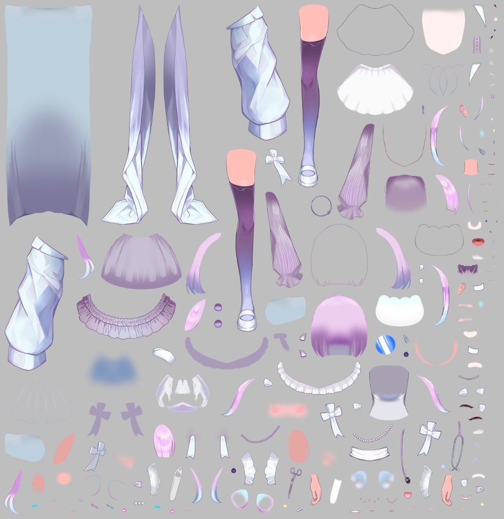 【汎用モデル】くらげのナースさん【パーツ分け済みPSD】