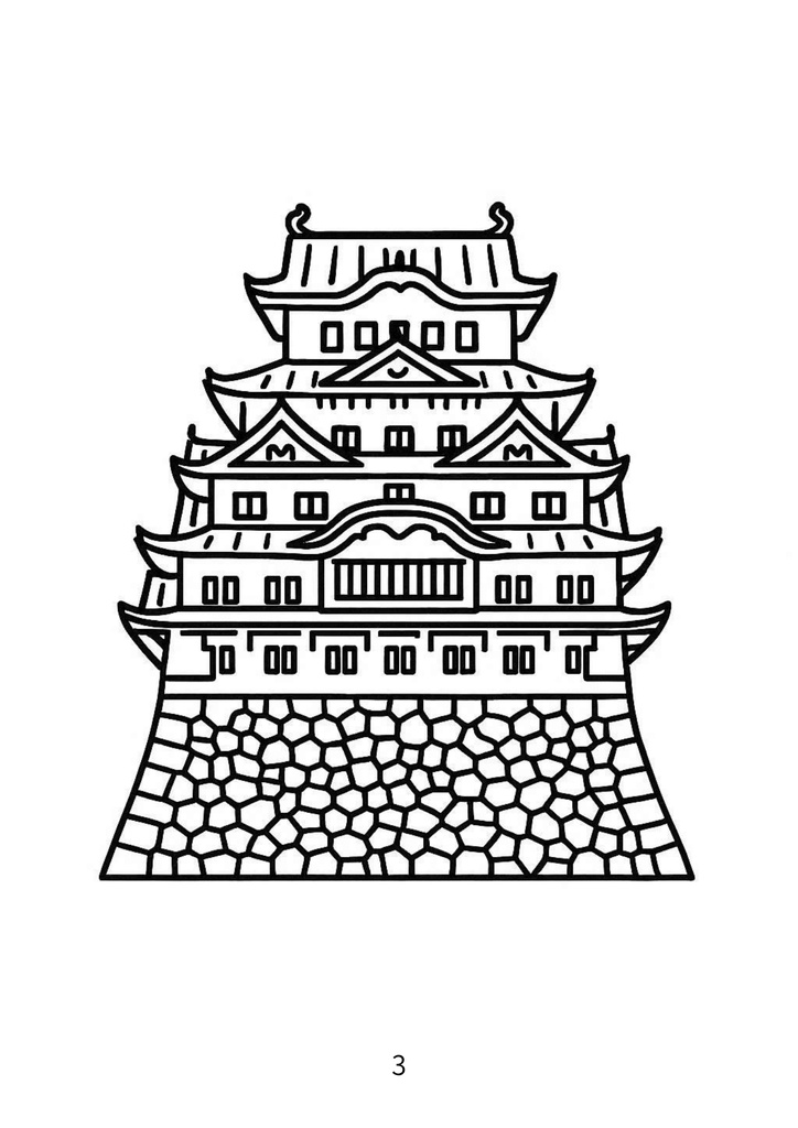 【無料サンプル】60代からの脳トレぬりえ 9(世界の建物・名所編) |認知症予防・毎日のリラックスに(全24ページ版あり)