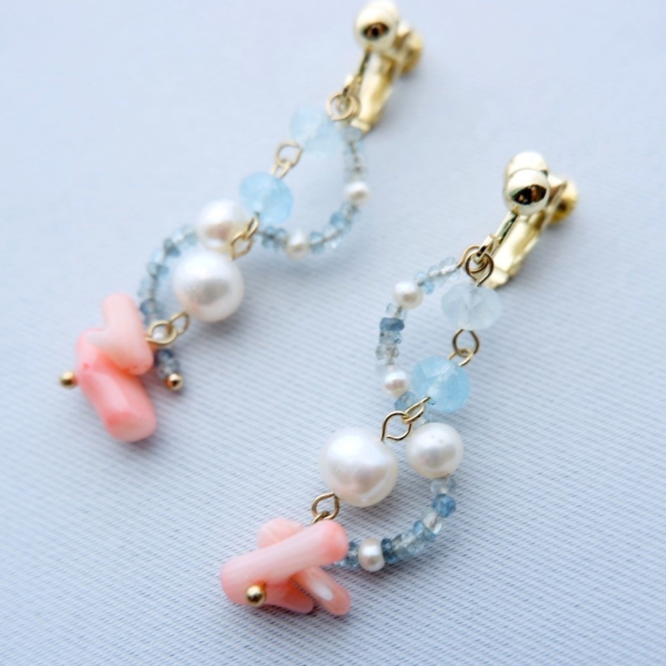 人魚のイヤリング/ピアス ~波間~
