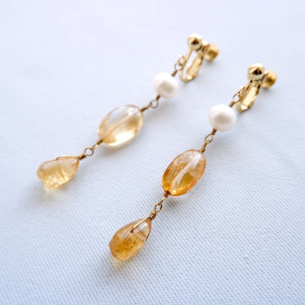 滴る蜂蜜紅茶のイヤリング/ピアス
