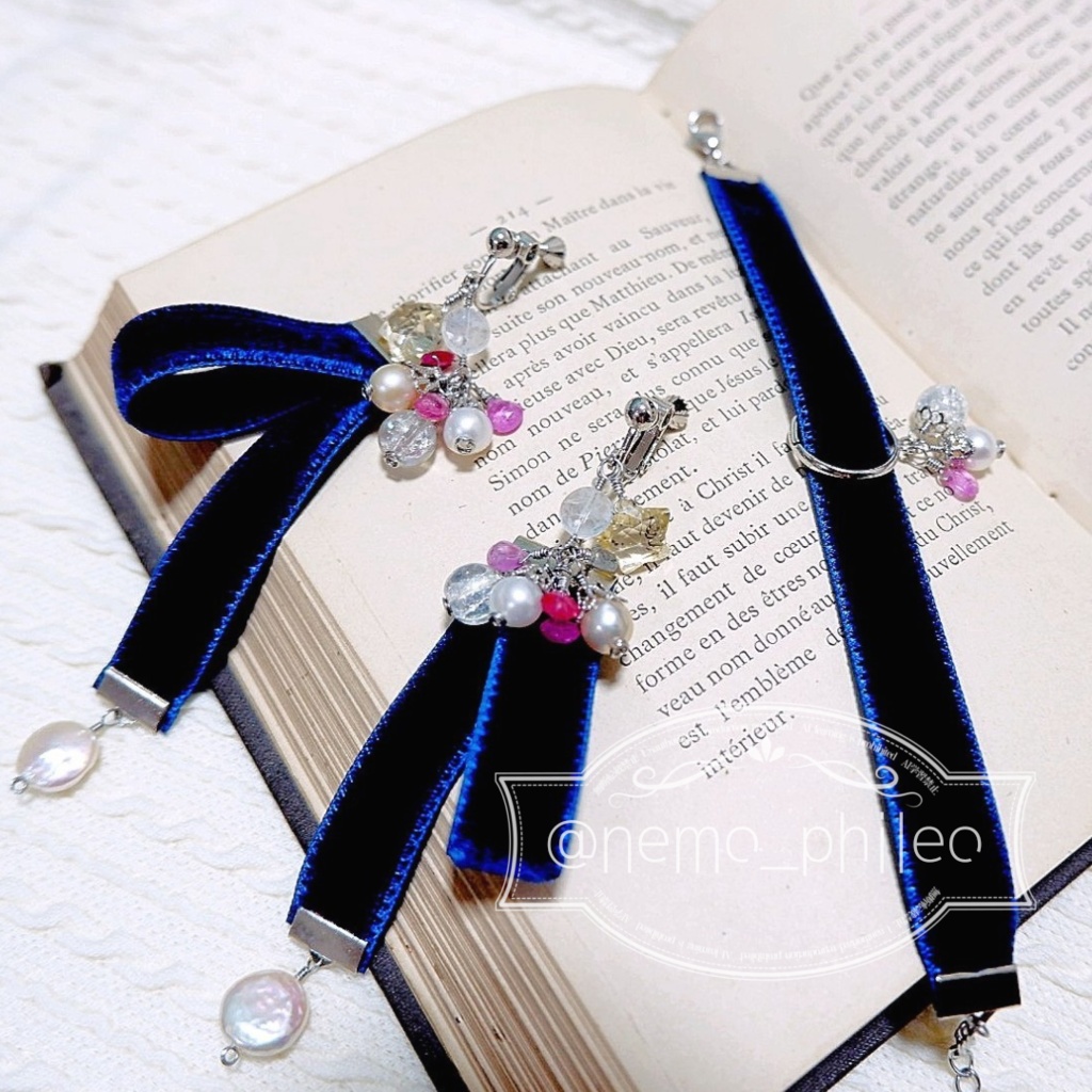 クリスマスツリーになれるイヤリング/ピアス(ブルー)