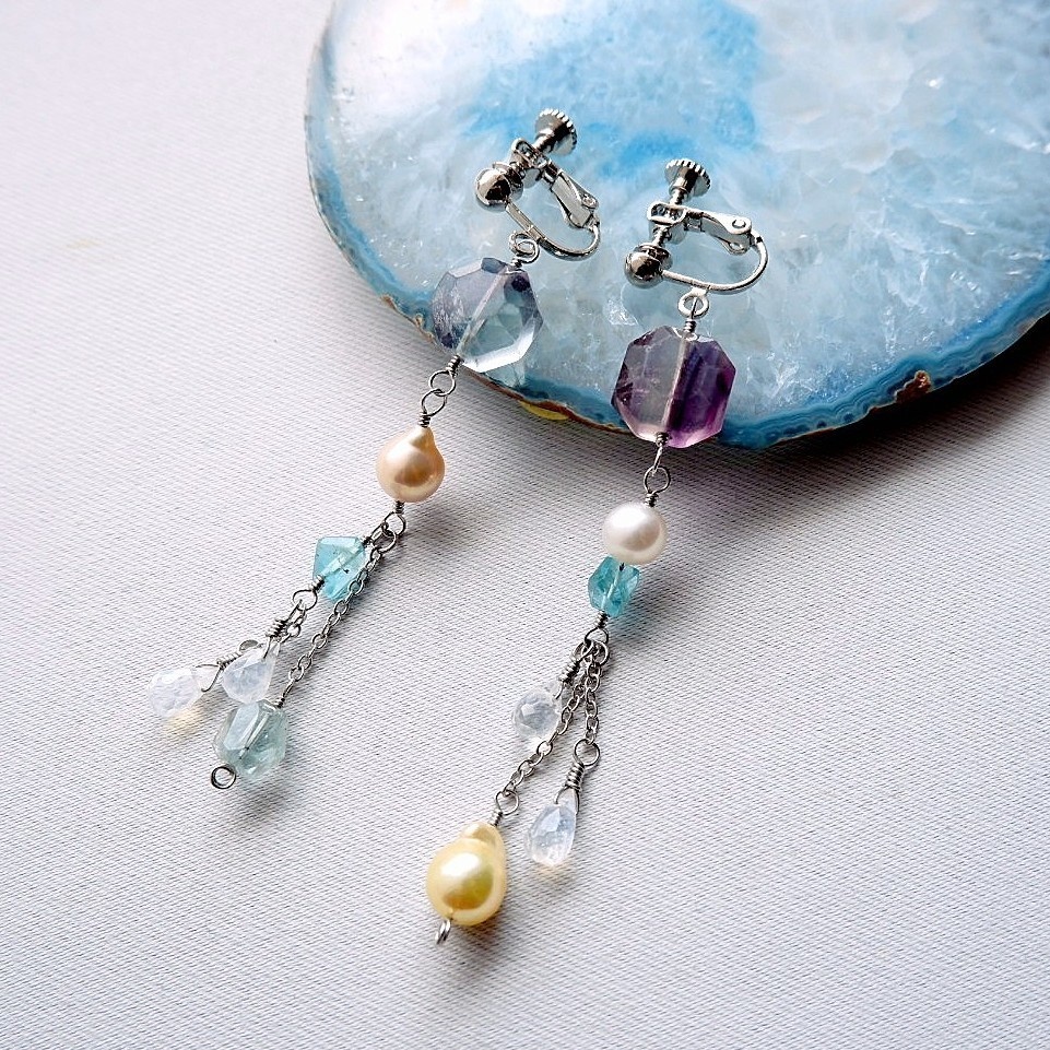 泡沫と漣のイヤリング/ピアス