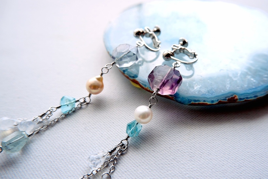 泡沫と漣のイヤリング/ピアス