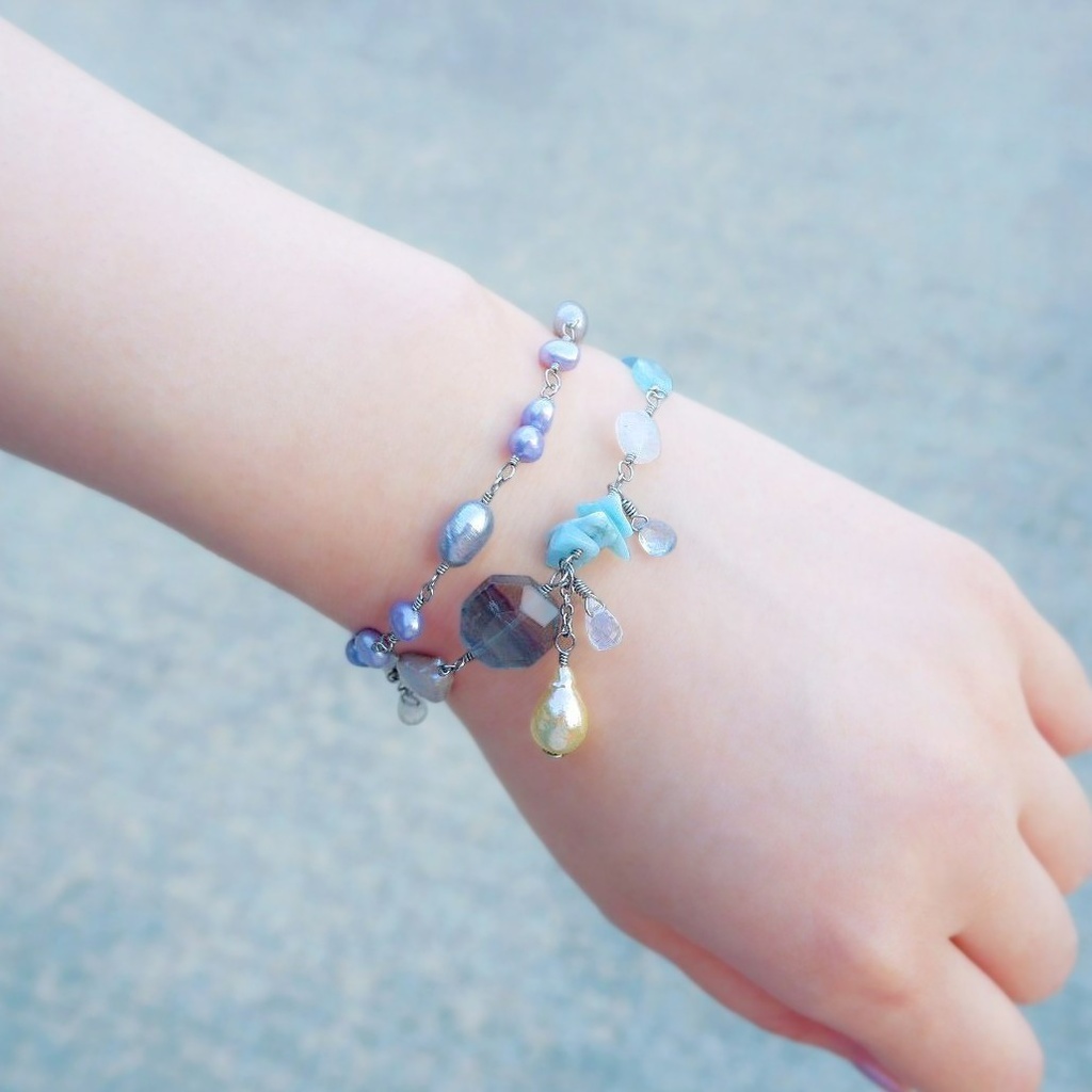 泡沫と漣のブレスレット