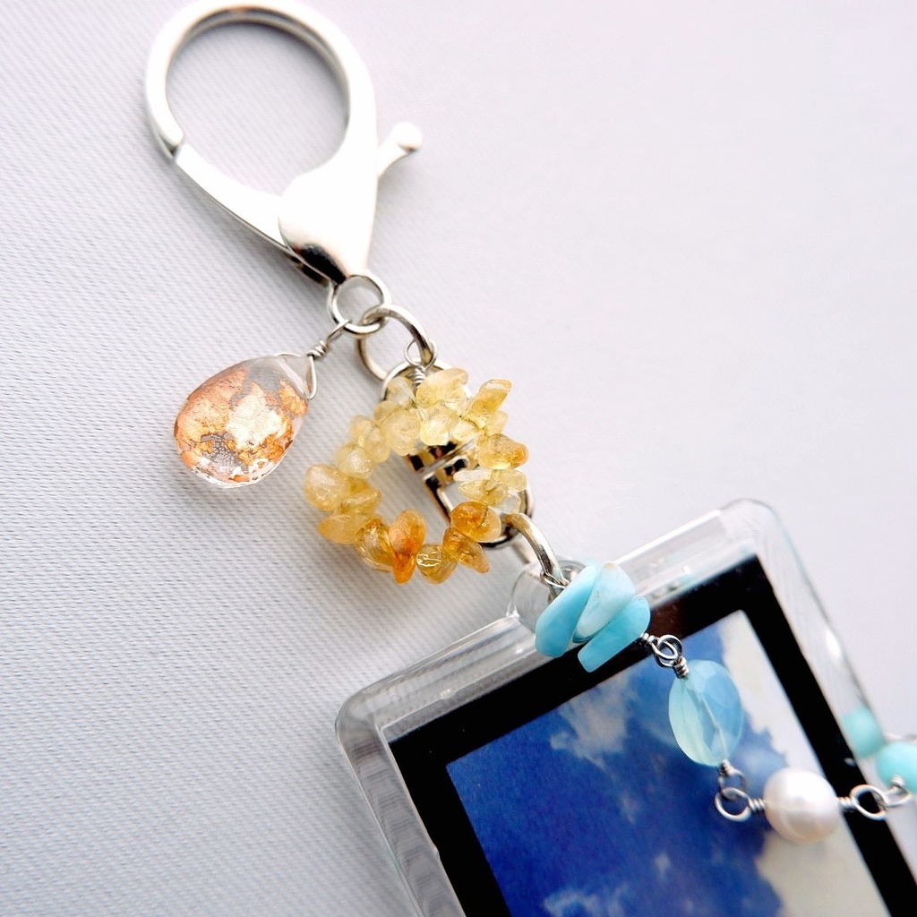 夏の遺影キーホルダー <夏空と向日葵>