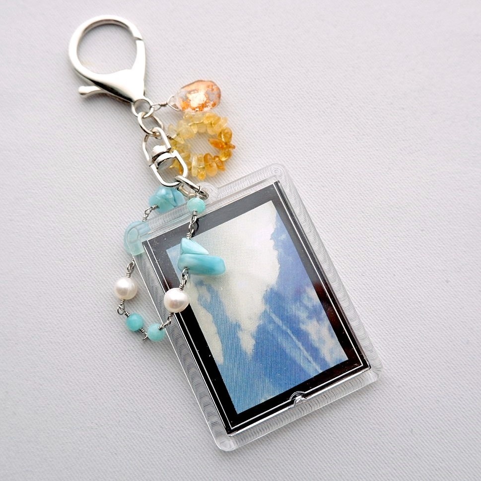 夏の遺影キーホルダー <夏空と向日葵>