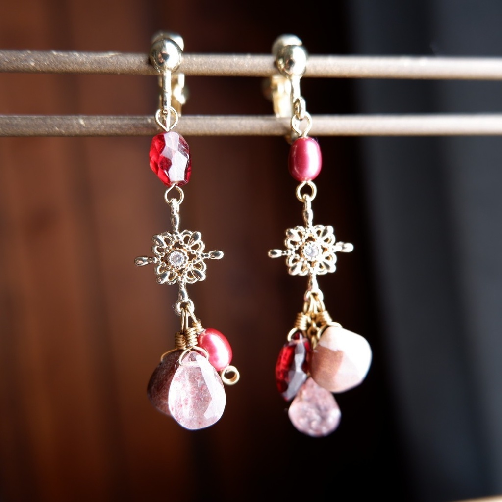 甘くとろけるイヤリング/ピアス <ラズベリー>
