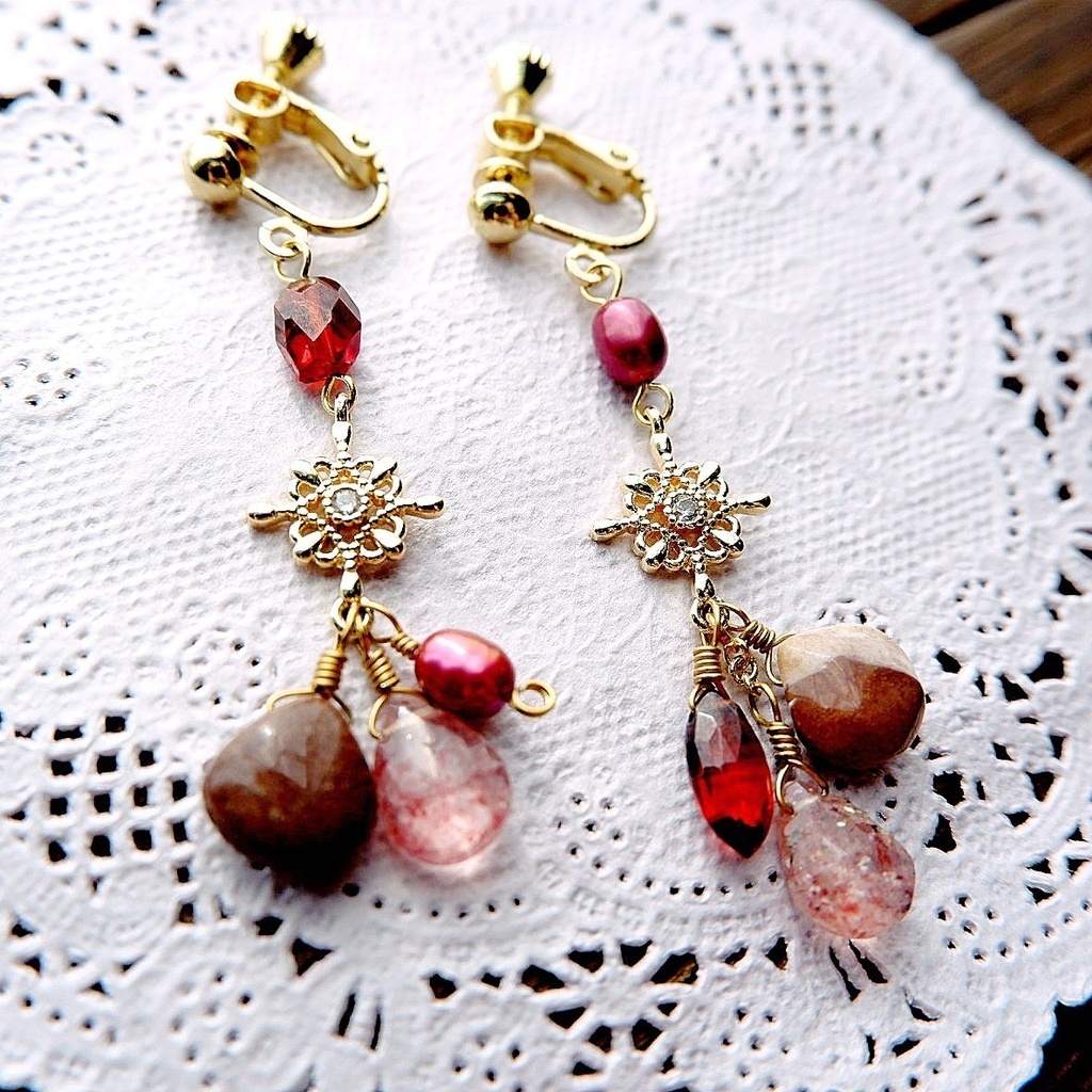 甘くとろけるイヤリング/ピアス <ラズベリー>