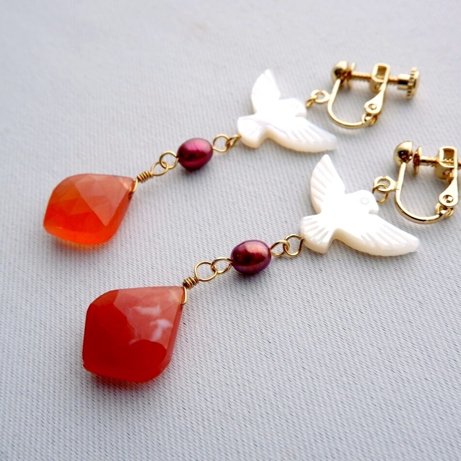 炎従える鳥たちのイヤリング/ピアス