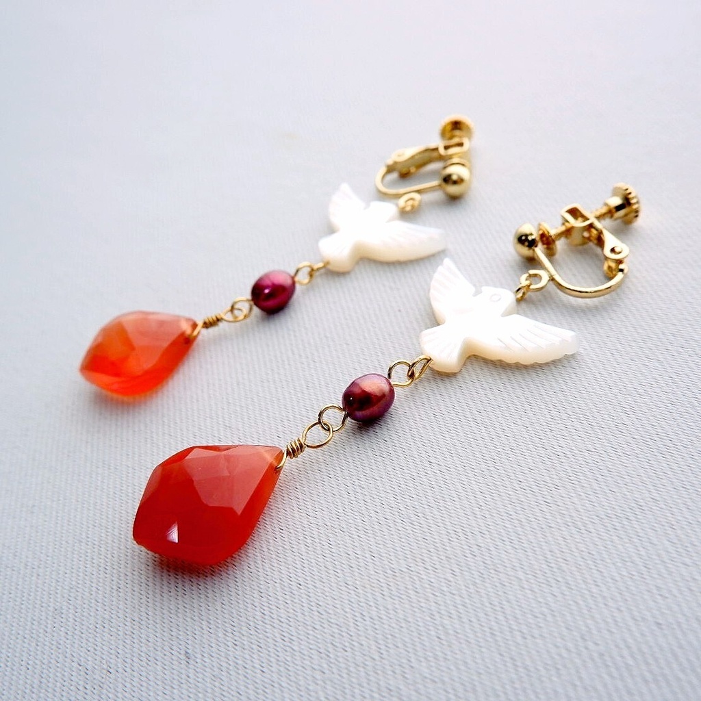 炎従える鳥たちのイヤリング/ピアス