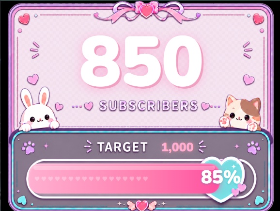 【わんコメ対応】かわいい系 チャンネル登録者数カウンター【OBS】