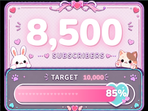 【わんコメ対応】かわいい系 チャンネル登録者数カウンター【OBS】