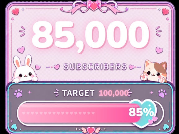 【わんコメ対応】かわいい系 チャンネル登録者数カウンター【OBS】