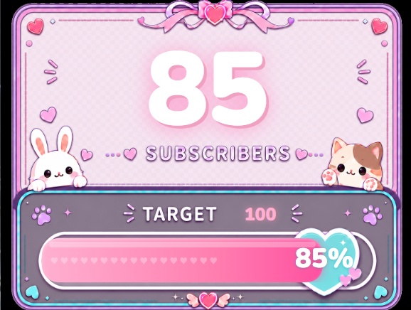 【わんコメ対応】かわいい系 チャンネル登録者数カウンター【OBS】