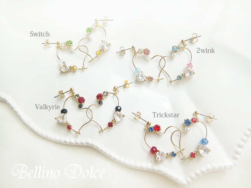 ユニットハートフープピアス(イヤリング)