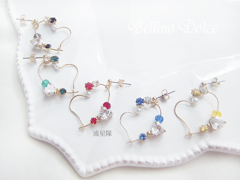 ユニットハートフープピアス(イヤリング)