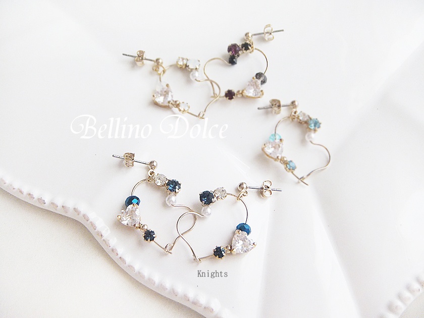 ユニットハートフープピアス(イヤリング)