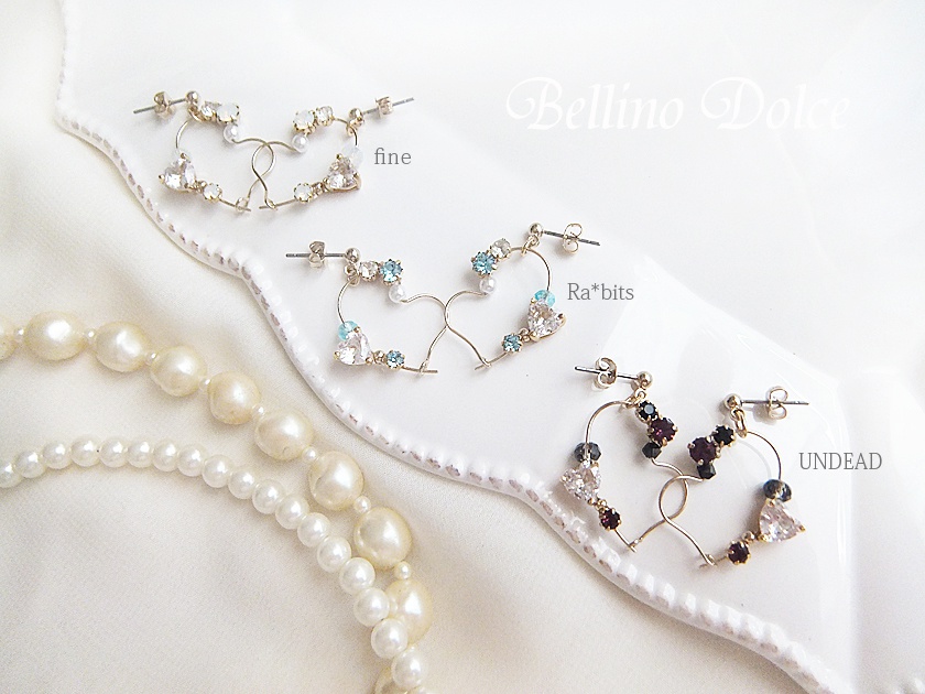 ユニットハートフープピアス(イヤリング)