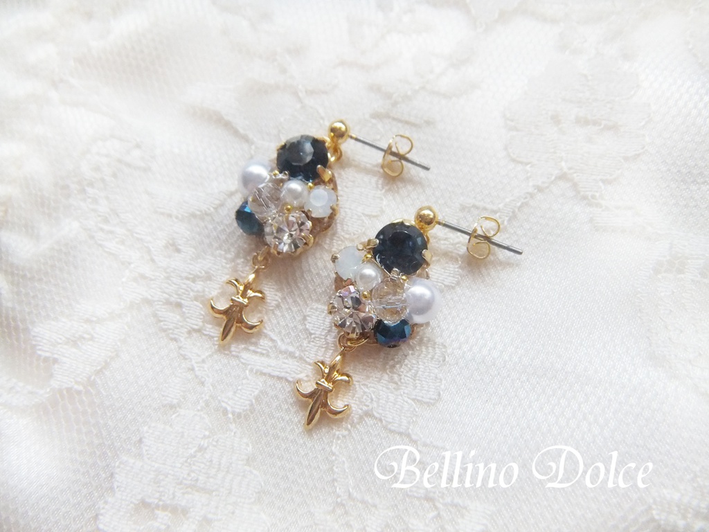 ユニットビジューチャームピアス(イヤリング)