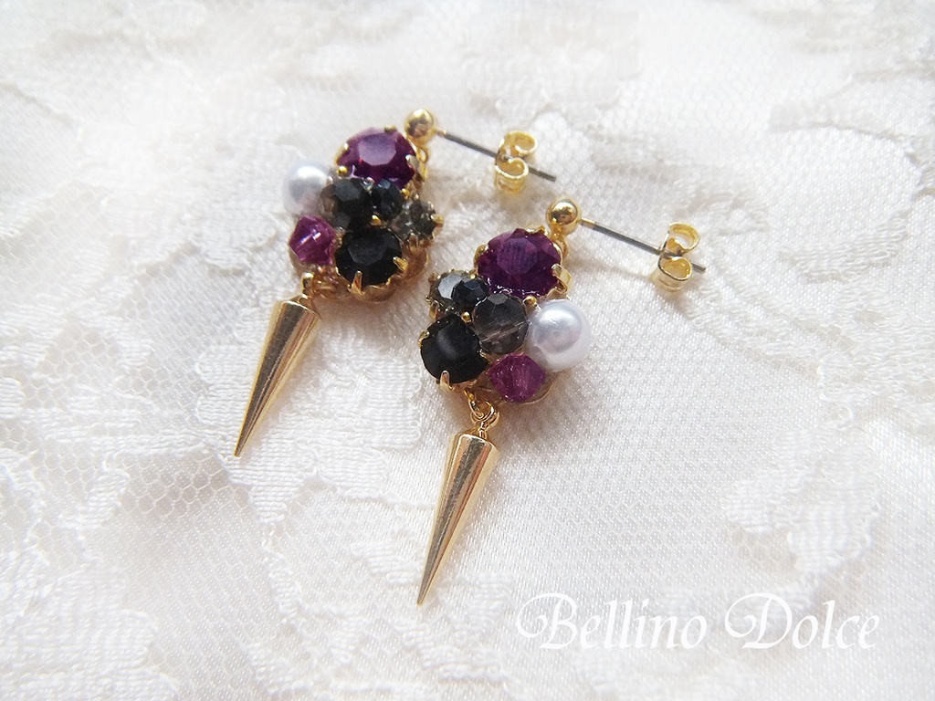 ユニットビジューチャームピアス(イヤリング)