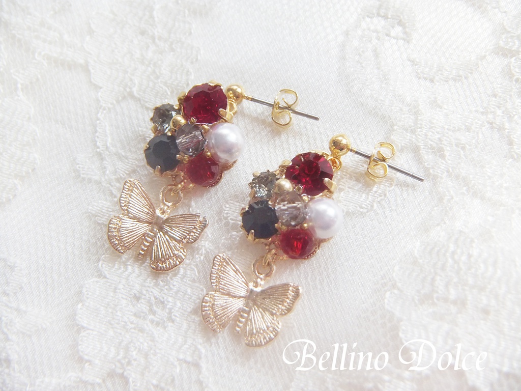 ユニットビジューチャームピアス(イヤリング)