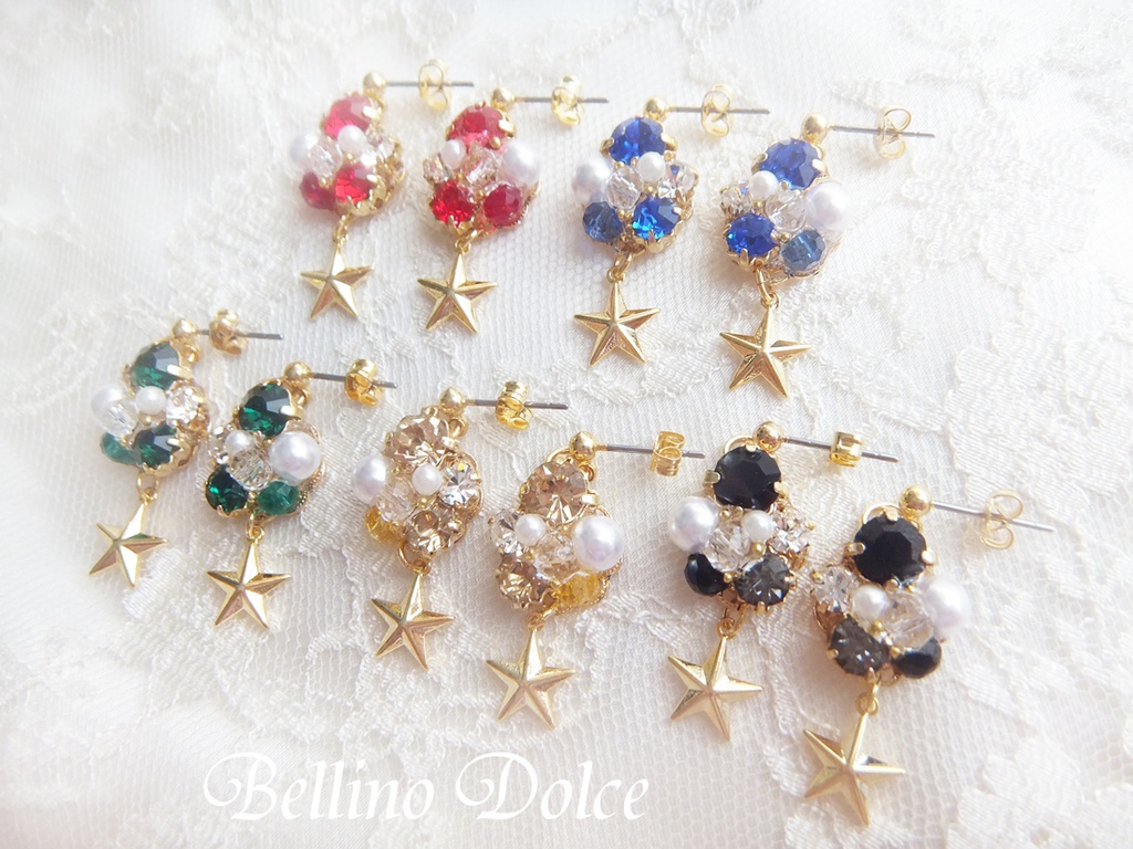 ユニットビジューチャームピアス(イヤリング)