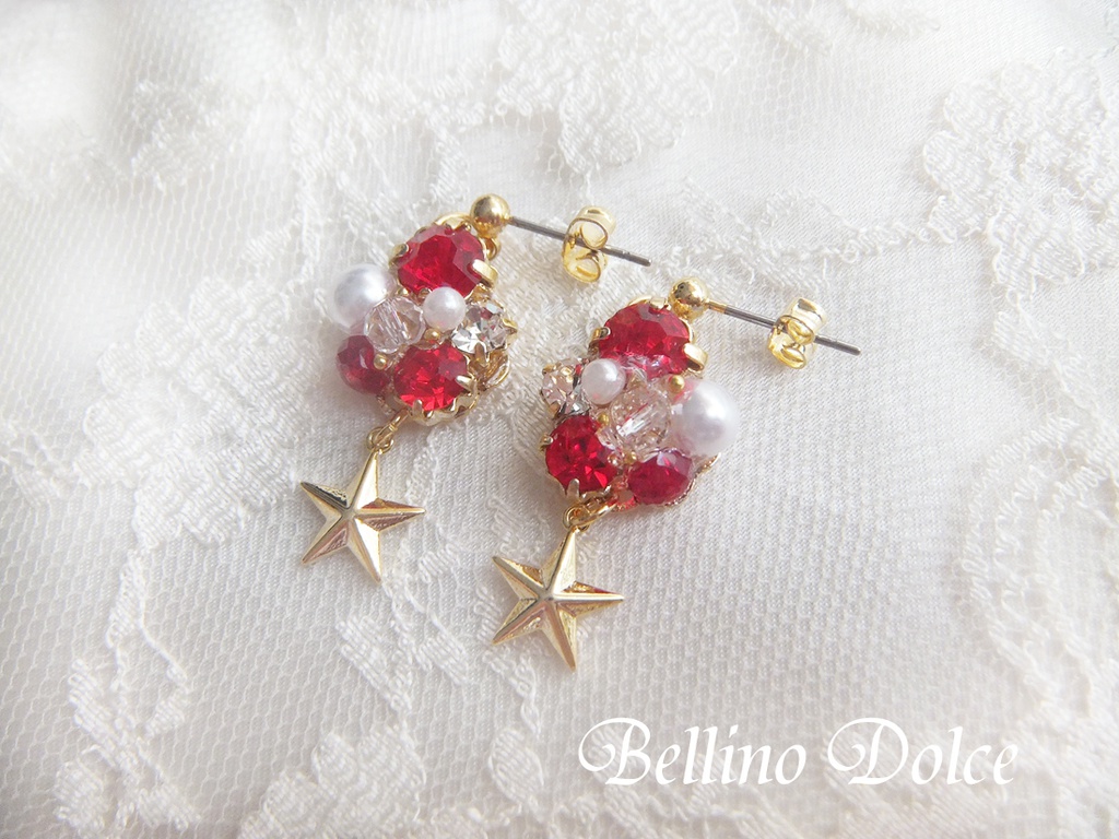 ユニットビジューチャームピアス(イヤリング)