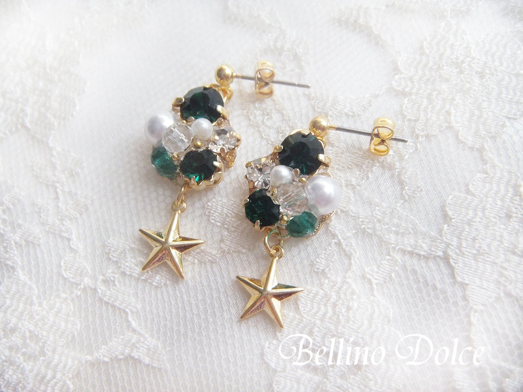 ユニットビジューチャームピアス(イヤリング)