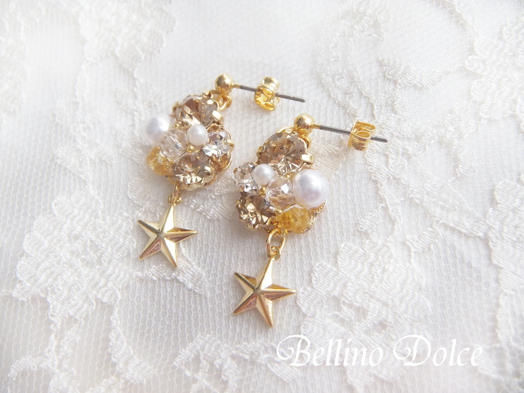 ユニットビジューチャームピアス(イヤリング)