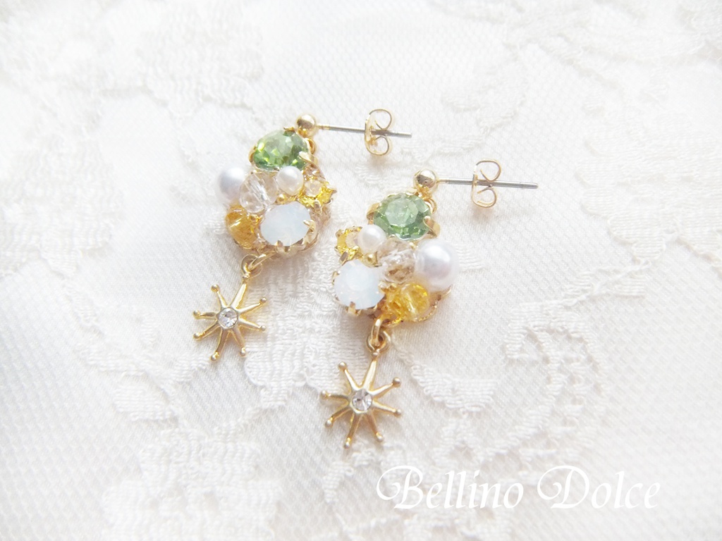 ユニットビジューチャームピアス(イヤリング)