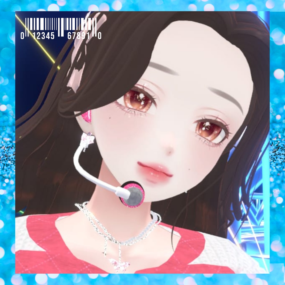 【VRChat想定】アイドル風 イヤーモニター(ヘッドセット マイク)