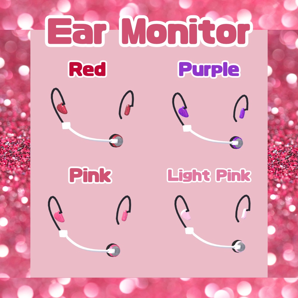 【VRChat想定】アイドル風 イヤーモニター(ヘッドセット マイク)