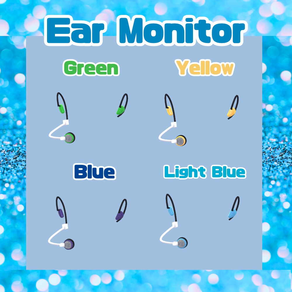 【VRChat想定】アイドル風 イヤーモニター(ヘッドセット マイク)