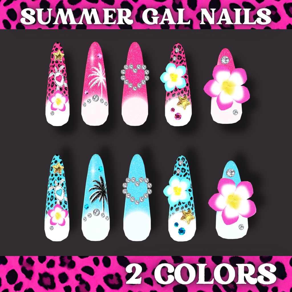 Summer GAL Nails☆ギャル 夏ネイル☆MA対応【マヌカ・森羅・桔梗】